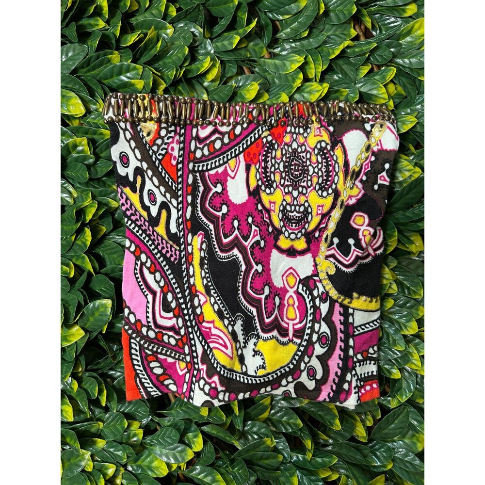 Y2k Cache Strapless Beaded Multicolor Top Size Sm… - image 3